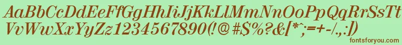 ValenciaserialBolditalic Font – Brown Fonts on Green Background