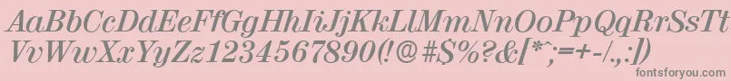 ValenciaserialBolditalic-Schriftart – Graue Schriften auf rosa Hintergrund