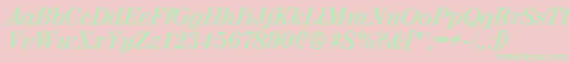 ValenciaserialBolditalic Font – Green Fonts on Pink Background