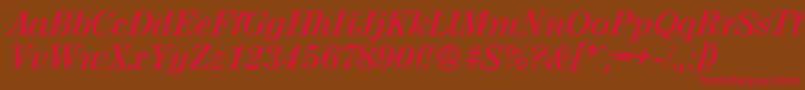 ValenciaserialBolditalic Font – Red Fonts on Brown Background