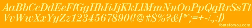 ValenciaserialBolditalic Font – Yellow Fonts on Orange Background