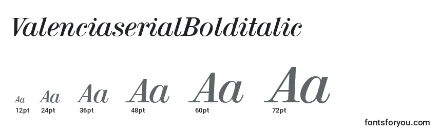 ValenciaserialBolditalic Font Sizes