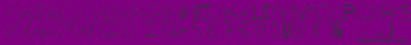 WhiskeyfingersRegular-Schriftart – Schwarze Schriften auf violettem Hintergrund