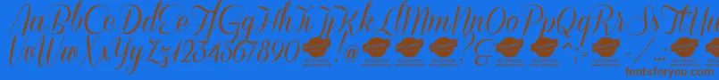 DemoConeriascript Font – Brown Fonts on Blue Background