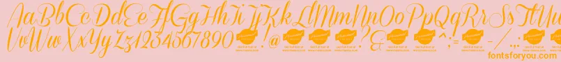 DemoConeriascript Font – Orange Fonts on Pink Background