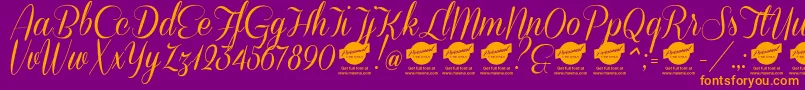 More about DemoConeriascript Font DemoConeriascript Font – Orange Fonts on Purple Background