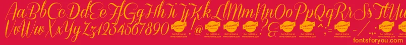 DemoConeriascript Font – Orange Fonts on Red Background