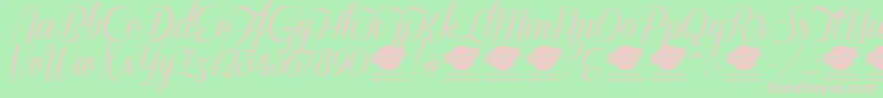 DemoConeriascript Font – Pink Fonts on Green Background