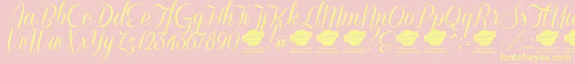 DemoConeriascript Font – Yellow Fonts on Pink Background