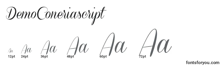 DemoConeriascript Font Sizes