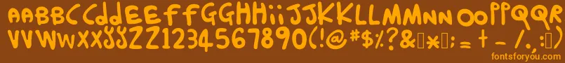 HaruBiru Font – Orange Fonts on Brown Background