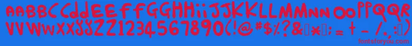 HaruBiru Font – Red Fonts on Blue Background