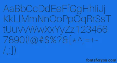 AileronThin font – Black Fonts On Blue Background