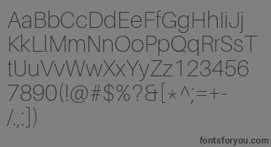 AileronThin font – Black Fonts On Gray Background