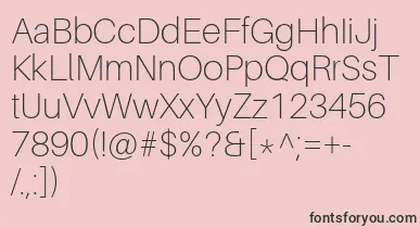 AileronThin font – Black Fonts On Pink Background