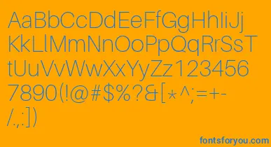 AileronThin font – Blue Fonts On Orange Background