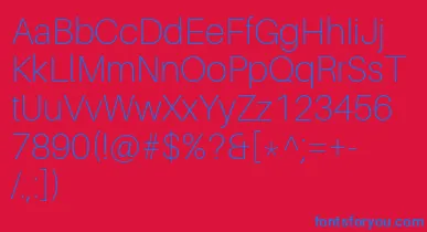 AileronThin font – Blue Fonts On Red Background
