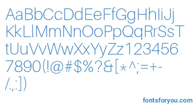 AileronThin font – Blue Fonts On White Background