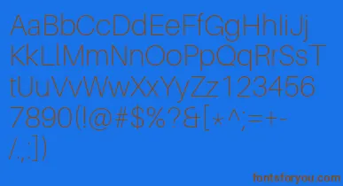AileronThin font – Brown Fonts On Blue Background