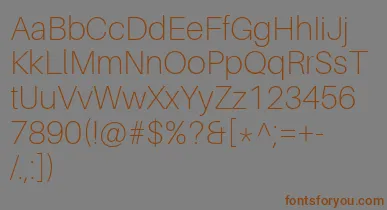 AileronThin font – Brown Fonts On Gray Background