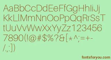 AileronThin font – Brown Fonts On Green Background