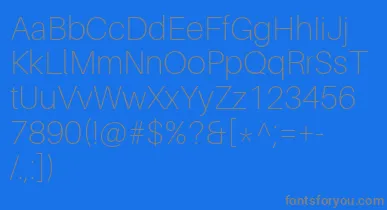 AileronThin font – Gray Fonts On Blue Background