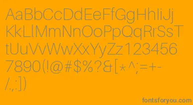 AileronThin font – Gray Fonts On Orange Background
