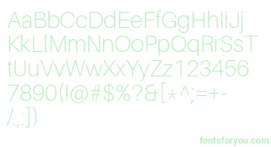 AileronThin font – Green Fonts On White Background