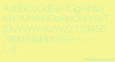 AileronThin font – Green Fonts On Yellow Background