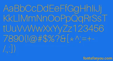 AileronThin font – Orange Fonts On Blue Background