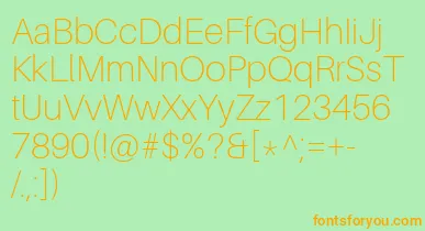 AileronThin font – Orange Fonts On Green Background