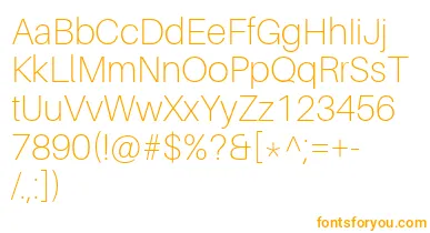 AileronThin font – Orange Fonts On White Background