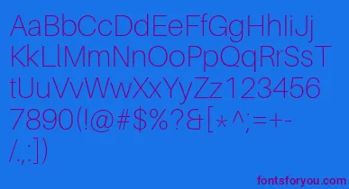 AileronThin font – Purple Fonts On Blue Background