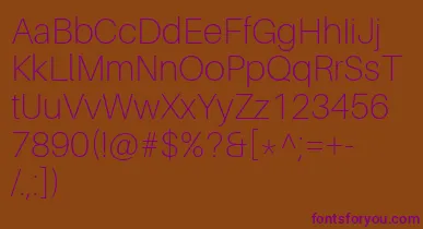 AileronThin font – Purple Fonts On Brown Background