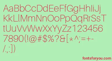AileronThin font – Red Fonts On Green Background