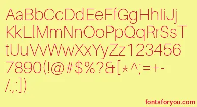 AileronThin font – Red Fonts On Yellow Background