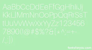 AileronThin font – White Fonts On Green Background