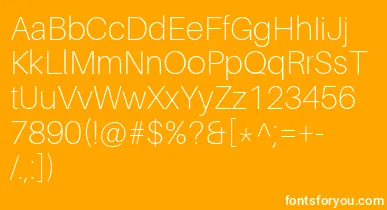 AileronThin font – White Fonts On Orange Background