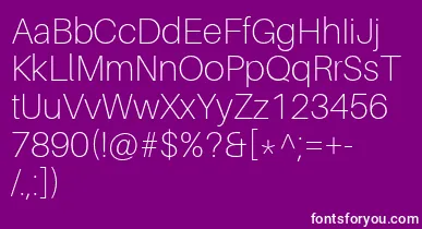 AileronThin font – White Fonts On Purple Background