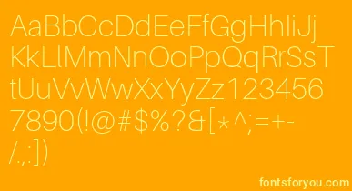 AileronThin font – Yellow Fonts On an Orange Background