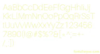AileronThin font – Yellow Fonts On White Background