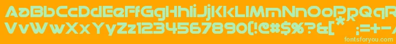 Datacron Font – Green Fonts on Orange Background