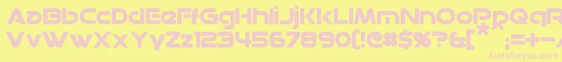 Datacron-fontti – vaaleanpunaiset fontit keltaisella taustalla