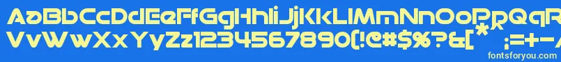 Datacron Font – Yellow Fonts on Blue Background