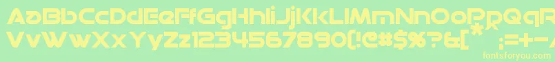 Więcej informacji o czcionce Datacron Czcionka Datacron – żółte czcionki na zielonym tle