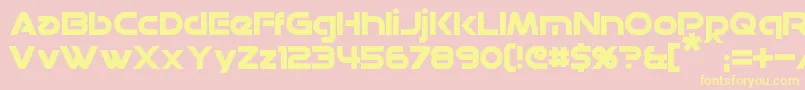Datacron Font – Yellow Fonts on Pink Background