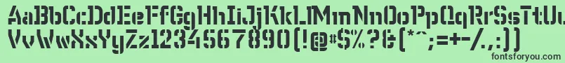 Шрифт WcWunderbachBtaDemibold – чёрные шрифты на зелёном фоне