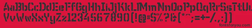 WcWunderbachBtaDemibold-Schriftart – Schwarze Schriften auf rotem Hintergrund