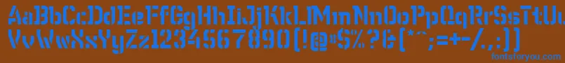 WcWunderbachBtaDemibold-Schriftart – Blaue Schriften auf braunem Hintergrund