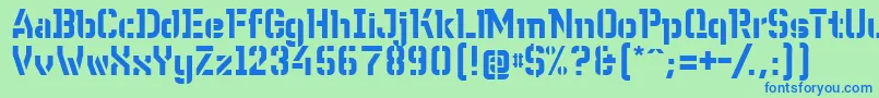 WcWunderbachBtaDemibold-fontti – siniset fontit vihreällä taustalla